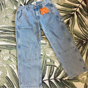 YoungLA Light Wash Carpenter Jeans  Straight Leg Denim Pants Mens Size Large